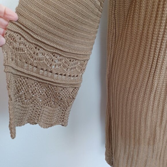 Greige Cardigan Sweater Open Front Long Line NEW Womens XL - Picture 4 of 13